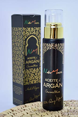 Aceite de Argán Puro y Natural 50ml NatuMaroc - Prensado en Frío - Cuidado de la Piel, Cabello y Uñas – Hidratante, Antiarrugas y Antioxidante - Cosmética Natural - Repara Cabello Dañado