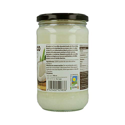 Aceite de Coco Desodorizado BIO 500 ml Naturitas | Sin Gluten | Sin olor | Ideal para todo tipo de uso