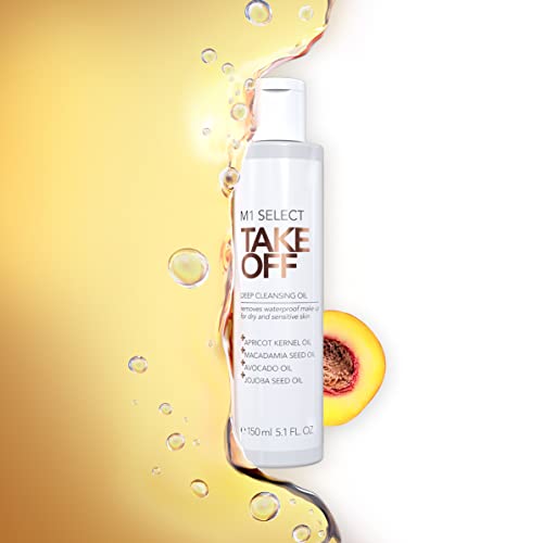 Aceite limpiador de efecto profundo con valiosos aceites vegetales, elimina eficazmente las impurezas y el maquillaje resistente al agua, M1 Select Take Off.