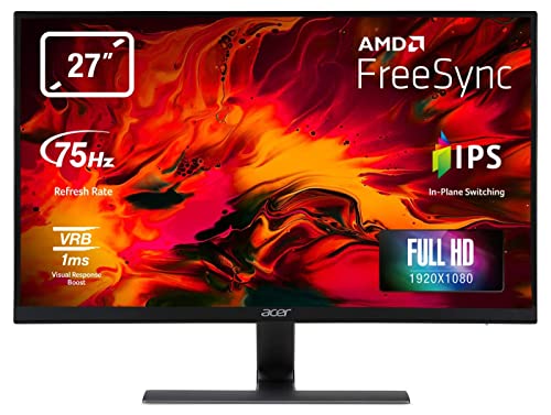 Acer Nitro RG0 27" Full HD LED Plana Negro pantalla para PC - Monitor (68,6 cm (27"), 1920 x 1080 Pixeles, Full HD, LED, 1 ms, Negro)