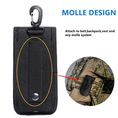 ACEXIER Estuche para Gafas MOLLE Estuche táctico Duradero para Exteriores Estuche para Gafas de Sol Estuche para Linterna Estilo Militar con Hebilla(Negro)