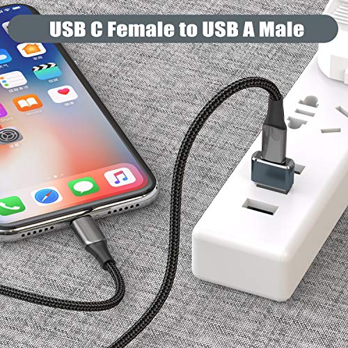 Adaptador USB C Hembra a USB Macho 3 Pack,Convertidor Cable Cargador Tipo A Para Apple Watch 7 SE,iPhone 11 12 13 Pro Max,AirPods iPad Mini 6 Air 4 5,Samsung Galaxy Note 10 20 S20 S21 S22 Plus Ultra