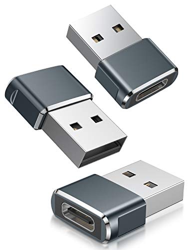 Adaptador USB C Hembra a USB Macho 3 Pack,Convertidor Cable Cargador Tipo A Para Apple Watch 7 SE,iPhone 11 12 13 Pro Max,AirPods iPad Mini 6 Air 4 5,Samsung Galaxy Note 10 20 S20 S21 S22 Plus Ultra