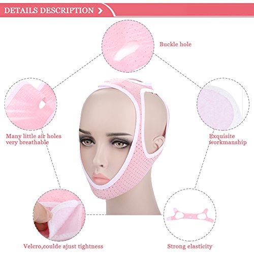 Adelgazante Facial Vendajes de Cara mascarilla para Adelgazar Papada Reductor y Antiarrugas cuidado facial piel compacto V-line (L)