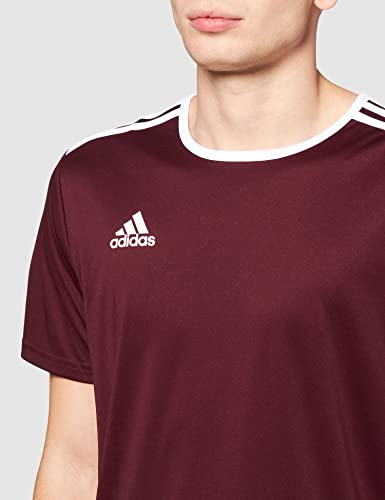 adidas Entrada 104 Camiseta de Fútbol para Hombre de Cuello Redondo en Contraste, Marrón (Maroon/White), XS