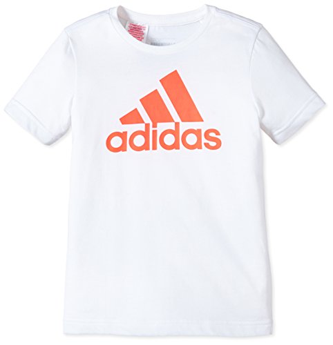 adidas T-Shirt Camiseta, Niños, Blanco/Naranja, 140