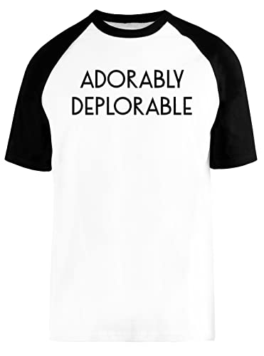 Adorably Deplorable Blance Camiseta De Béisbol Mangas Cortas Unisex Tamaño S White Baseball tee Tshirt Size S