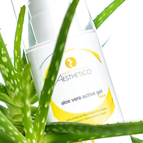 AESTHETICO Aloe vera Active Gel - Mascarilla hidratante para todas las imágenes de la piel, reduce el rojece, enfría y calma, con aloe vera altamente concentrado, 100 ml