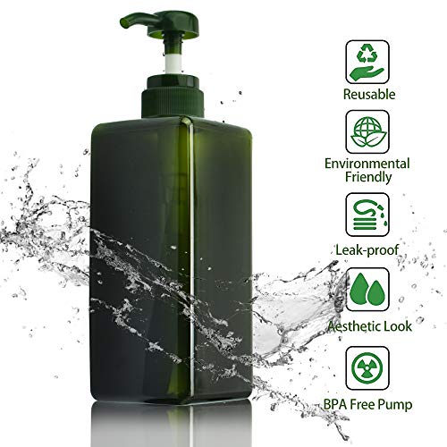 AFASOES 2 Pcs Botella de Plastico Vacía 650ml Botellas de Champú Dispensador de Jabón Reciclados Botes de Shampoo Dispensador Envases con Tapón Hermético para Loción Gel de Ducha Jabón de Manos