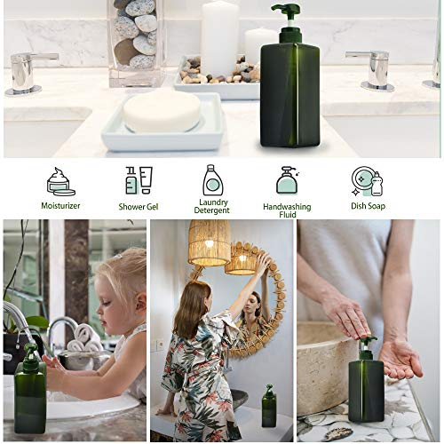 AFASOES 2 Pcs Botella de Plastico Vacía 650ml Botellas de Champú Dispensador de Jabón Reciclados Botes de Shampoo Dispensador Envases con Tapón Hermético para Loción Gel de Ducha Jabón de Manos