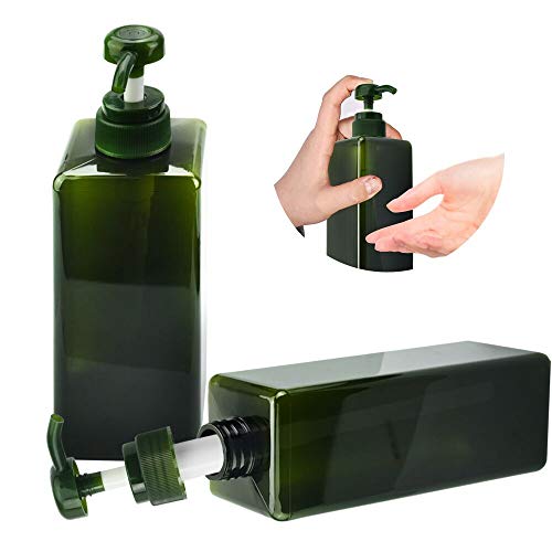 AFASOES 2 Pcs Botella de Plastico Vacía 650ml Botellas de Champú Dispensador de Jabón Reciclados Botes de Shampoo Dispensador Envases con Tapón Hermético para Loción Gel de Ducha Jabón de Manos