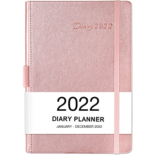 Agenda 2022 Dia por Pagina, de enero a diciembre de 2022, una página por día, intervalo horario, de 7 a 19 horas, tapa dura, 21 x 14,8 cm