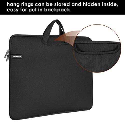 AGPTEK 17 Pulgadas Funda Protectora de ordenador portátil, Funda para computadora portátil, Bolsa de mano para computadora portátil para Tableta iPad Tab y laptops, notebooks, MacBook Air (Negro)