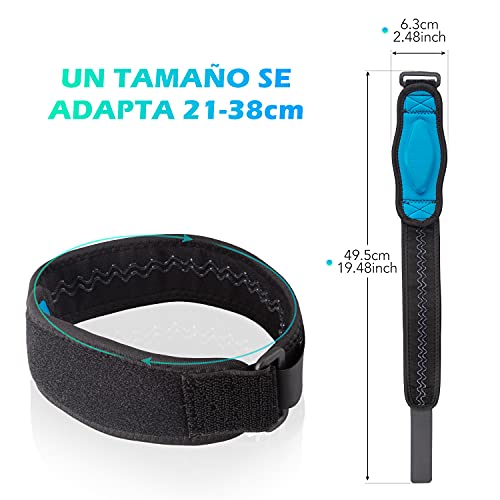 AGPTEK 2 x Cinta de Codo Tenista, Coderas de Golfista Ajustable y Antideslizante con Almohadilla EVA para Tenis, Golf, Levantamiento de Pesas, Cricket, Canotaje, Unisex