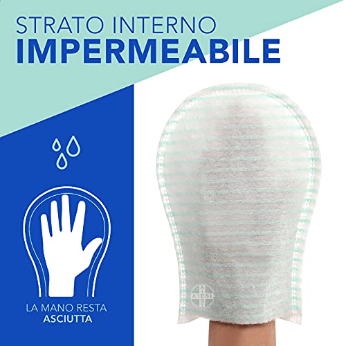 AIESI® Manoplas Jabonosas desechables impermeable con esponja suave (Paquete de 20 piezas), Delicadamente perfumado, Sin enjuague