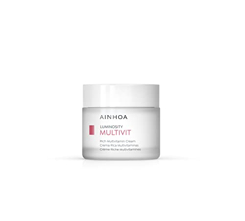 AINHOA Cosmetics – MULTIVIT Crema Rica Multivitaminas 50 ml – Antioxidante, Luminosa, Hidratante con Vitamina C, E, B3 (Niacinamida) – Tratamiento Facial Luminosidad para Mujer – Calidad Profesional