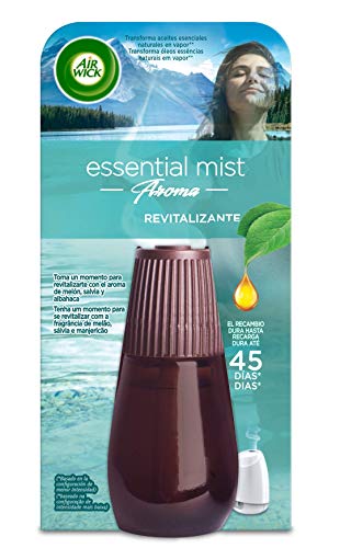 Air Wick Essential Mist - Recambio de ambientador difusor, esencia para casa con aroma Revitalizante