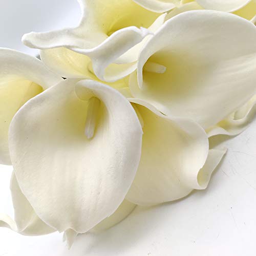 Aisamco 20 Piezas Artificial Calla Lily Lataex Real Touch Flower Bouquets Flor de Seda Artificial para la Boda Nupcial Decoración del hogar