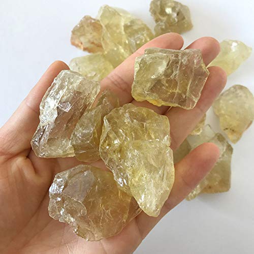 AITELEI Piedra Mineral de Cuarzo Citrino Natural de 1 Libra Piedras crudas en Bruto Originales de Roca curativa de muestras Colección curativa Piedra Mineral para Volteretas, Wicca Reiki