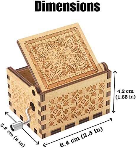 Aksuo Madera de la manivela Caja de música, Can't Help Falling in Love clásica Caja de música Tallada antigüedad Musical Box decoración del hogar Manualidades para niños cumpleaños de la Navidad