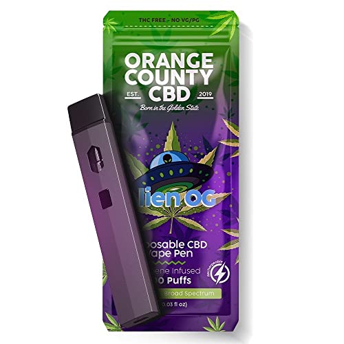 Alien OG 600mg Orange County CBD Pod Desechable Vape Pen Broad Spectrum - 280mAh - 300 Caladas Aprox - Ideal para empezar a vapear con CBD