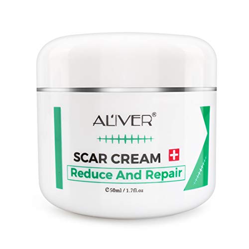 Aliver Crema de Eliminación de Cicatrices, Removedor de Estrías, Eliminación de Cicatrices de Acné Facial o Corporal, Tratamiento ee Cicatrices para Cortes, Cirugía, Quemaduras, Cortes, Queloides