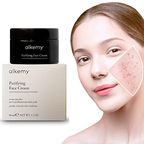 ALKEMY Crema Antiacné e Imperfecciones – Cosmética Natural – Tratamiento Acné Dermatológicamente Testado – Fuerte acción Calmante con efecto Purificante – PURIFYNG FACE CREAM