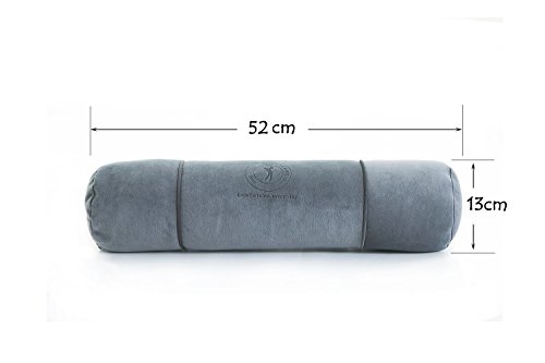 Almohada cilíndrica para alivio del dolor de espalda baja cervical redonda, almohada para el cuello de 53 x 12.7 cm, cilíndrica, con funda de almohada lavable, bolsa de carbón de bambú insertada
