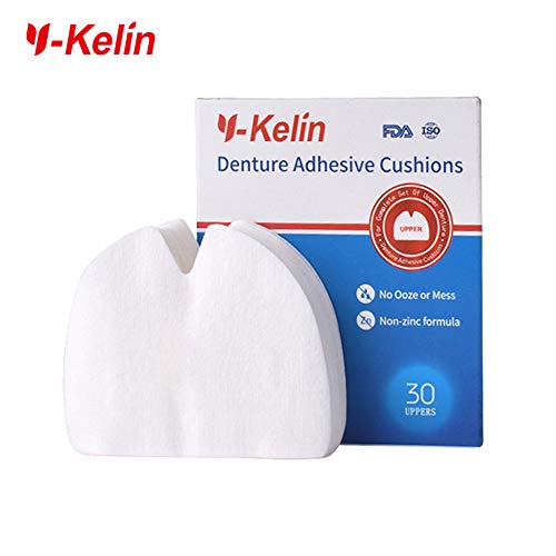 Almohadillas adhesivas para dentaduras superiores Y-Kelin, almohadillas superiores 30 (2 Paquetes)