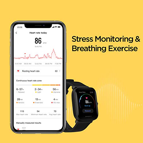 Amazfit Bip U Pro Smart Watch Reloj Inteligente con GPS Incorporado 60+ Modos Deportivos 5 ATM Fitness Tracker Oxígeno Sangre Frecuencia cardíaca Monitor de sueño y estrés 1.43 "Pantalla táctil, Black