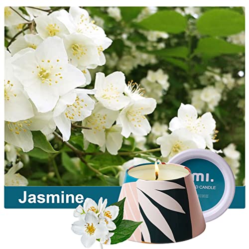 Amazon Brand - Umi Romántica Vela perfumada de jazmín – Vela natural de cera de soja – 156 g