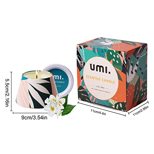 Amazon Brand - Umi Romántica Vela perfumada de jazmín – Vela natural de cera de soja – 156 g