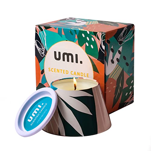 Amazon Brand - Umi Romántica Vela perfumada de jazmín – Vela natural de cera de soja – 156 g