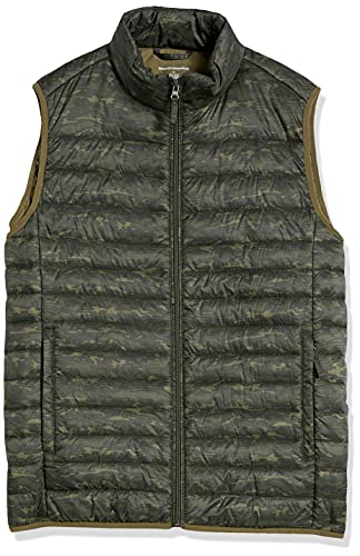 Amazon Essentials Lightweight Water-Resistant Packable Puffer Vest Chaleco de plumón, Verde, Tigre/Camuflaje, L