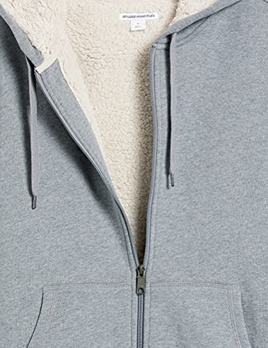 Amazon Essentials Sherpa Lined Full-Zip Hooded Fleece Sweatshirt Novelty-Hoodies, Gris Claro, US XXL (EU XXXL-4XL)