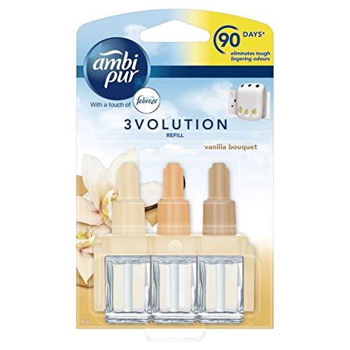 Ambi Pur 3 recambios eléctricos para ambientador de vainilla, bouquet, 20 ml