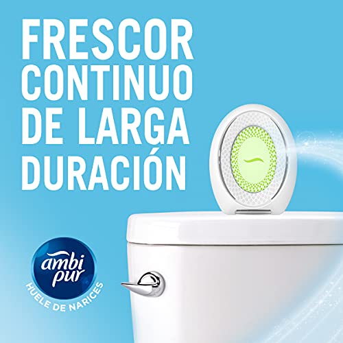 Ambipur Ambientador Casa para Baño (8 x 45 días), Elimina y Previene los Malos Olores, Fragancia Hierba Fresca, Mega Pack