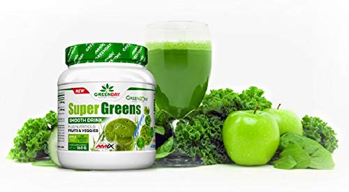 AMIX GreenDay Super Greens Complemento Alimenticio Frutas y Vegetales, 360 g