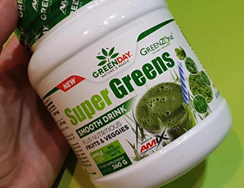 AMIX GreenDay Super Greens Complemento Alimenticio Frutas y Vegetales, 360 g