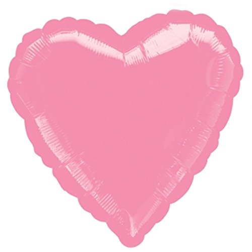 Anagram - Globo de foil metálico con forma de corazón color rosa chicle de 45 cm