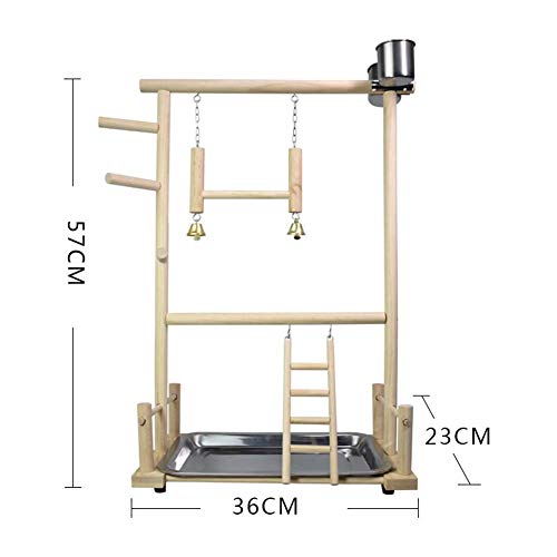 ANANAN Juguetes para Loros, Juguetes para Pájaros, Parque Infantil para Loros De Madera, Marco para Juegos De Pájaros, Marco para Pájaros De Madera De Doble Capa con Escalera Inclinada