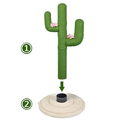 ANANAN Marco De Escalada para Gatos, Marco De Escalada para Gatos Cactus, Columna De Escalada para Gatos, Tabla para Raspar De Sisal, Plataforma para Saltar De Madera Maciza para Gatos,Rosado,105CM