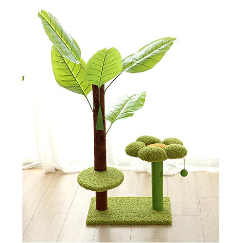 ANANAN Marco De Escalada para Gatos, Marco De Escalada para Gatos De Hoja De Plátano De Selva Tropical, Juguete para Gatos Cubo De Sisal Marco para Rascar Gato Columna De Sisal