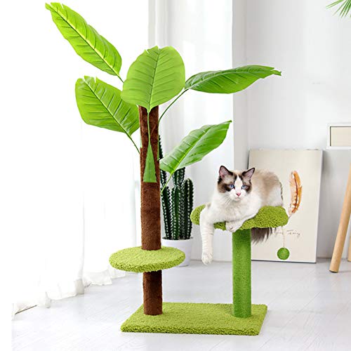 ANANAN Marco De Escalada para Gatos, Marco De Escalada para Gatos De Hoja De Plátano De Selva Tropical, Juguete para Gatos Cubo De Sisal Marco para Rascar Gato Columna De Sisal