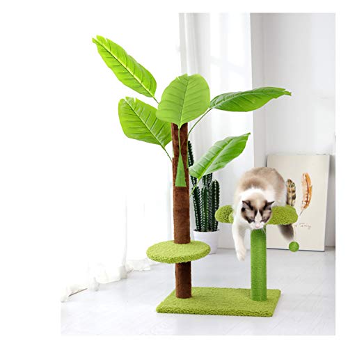 ANANAN Marco De Escalada para Gatos, Marco De Escalada para Gatos De Hoja De Plátano De Selva Tropical, Juguete para Gatos Cubo De Sisal Marco para Rascar Gato Columna De Sisal