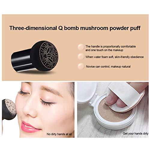 aniceday Mushroom Head Air Cushion CC Cream Natural Base Líquida Maquillaje Moisturizing Makeup Primer Concealer BB Cream para Rostro, Ligero Y Suave Más Natural