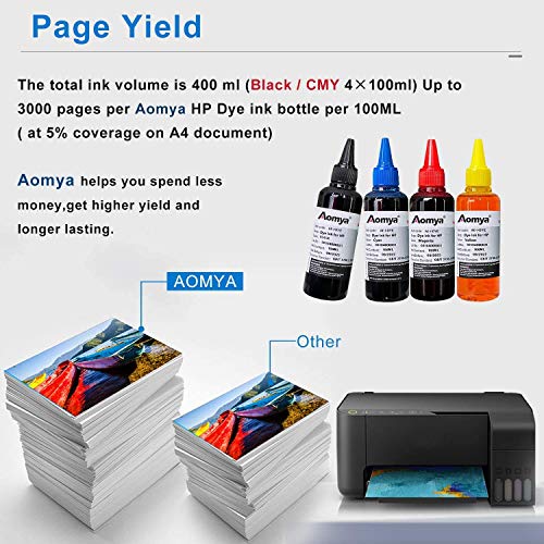 Aomya - Kit de recambio de tinta para HP 60 61 63 64 65 902 932 952 564 Cartucho de tinta recargable para HP Envy 4500 4520 5643 OfficeJet 6500a 6500 6000 (3 negro, 1 cian, 1 Magenta, 1 amarillo