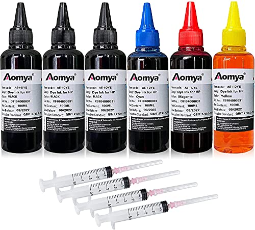 Aomya - Kit de recambio de tinta para HP 60 61 63 64 65 902 932 952 564 Cartucho de tinta recargable para HP Envy 4500 4520 5643 OfficeJet 6500a 6500 6000 (3 negro, 1 cian, 1 Magenta, 1 amarillo