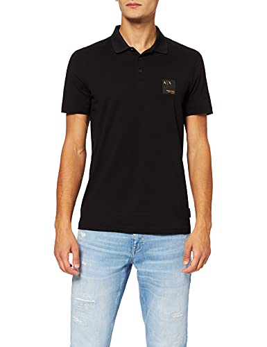 Armani Exchange double knit Polo Shirt, Black, XS