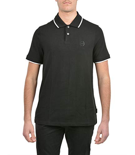 Armani Exchange Double Stripe Polo, Negro (Black 1200), XX-Large para Hombre